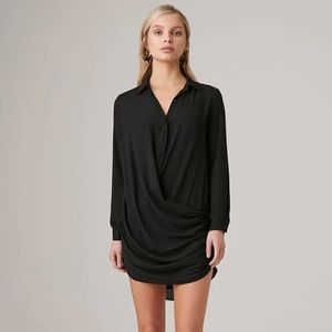 krisa- Drape Button Front Mini in Black